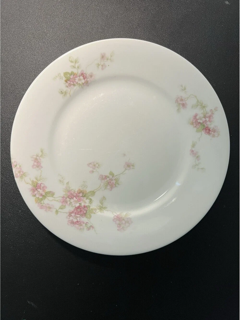 O&EG Royal Austria 1900s Pink Floral Porcelain Set of 8 Salad Luncheon Plates 8”